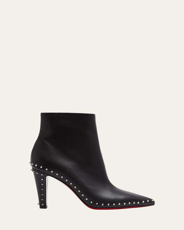 Vidura Spike Red Sole Leather Booties